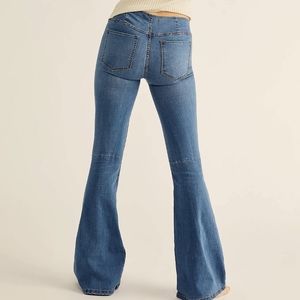 Free People Women's Size 28 61855-16515125 Low-Rise Wide-Leg Denim Pull On Jean